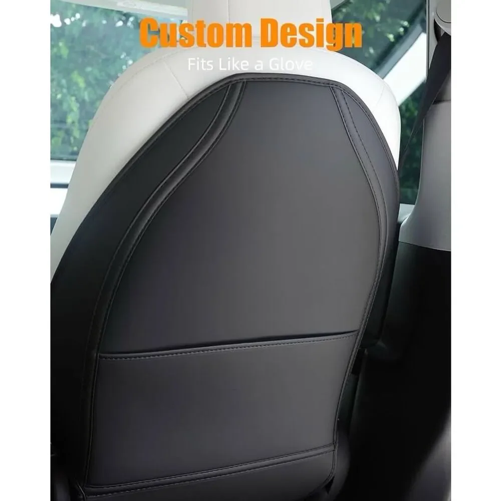 Crofy Leather Seat Back Protector for Tesla Model Y, 3, S/X